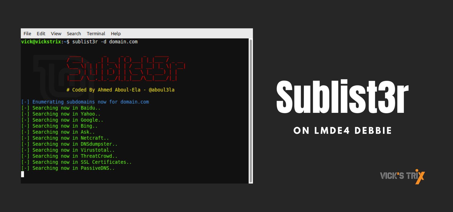 sublist3r on lmde 4 debbie